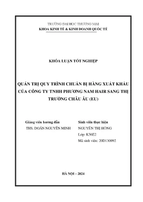 Quản trị quy trình chuẩn bị hàng xuất khẩu của công ty tnhh phương nam hair sang thị trường châu âu châu mỹ