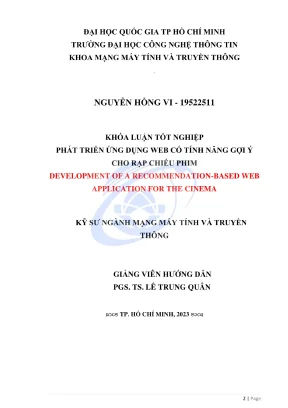 Khóa luận tốt nghiệp mạng máy tính và truyền thông phát triển ứng dụng web có tính năng gợi ý cho rạp chiếu phim