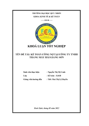 Kế toán công nợ tại côngtytnhhthang máy hải giangsơn