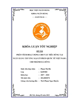 Phân tích hoạt động cho vay tiêu dùng tại ngân hàng thương mại cổ phần quốc tế việt nam chi nhánh hà đông