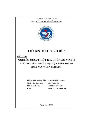Nghiên cứu thiết kế chế tạo mạch điều khiển thiết bị điện dân dụng qua mạng internet