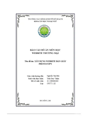 Báo cáo đồ án xây dựng website bán giấy photocopy