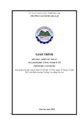 Giáo trình nhiệt kỹ thuật nghề công nghệ ô tô cao đẳng