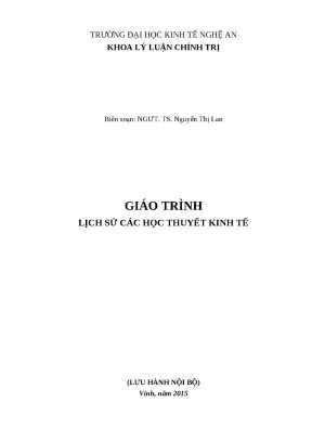 Giáo trình lịch sử các học thuyết kinh tế