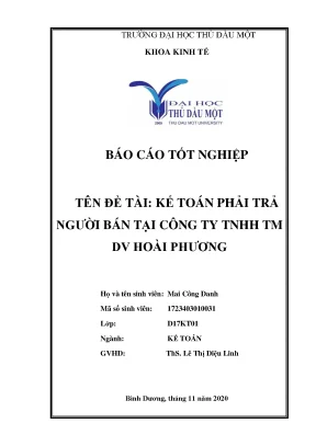 Khóa luận tốt nghiệp kế toán phải trả người bán tại công ty tnhh tm dv hoài phương