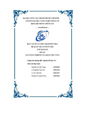 Xây dựng website cửa hàng thú cưng