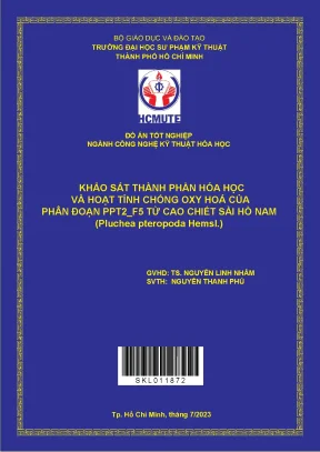 Khảo sát thành phần hoá học và hoạt tính chống oxy hoá của phân đoạn ppt2 f5 từ cao chiết sài hồ nam pluchea pteropoda hemsl