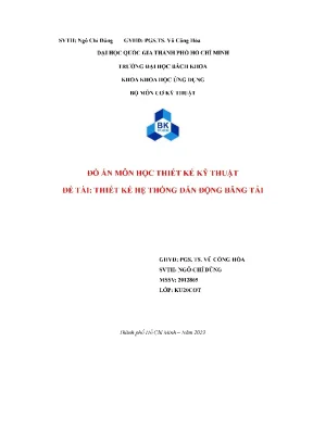 Đồ án môn học thiết kế kỹ thuật đề tài thiết kế hệ thống dẫn động băng tải 2