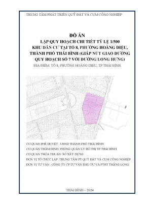 Đồ án lập quy hoạch chi tiết tỷ lệ 1500 khu dân cư tại tổ 8 phường hoàng diệu thành phố thái bình giáp nút giao đường quy hoạch số 7 với đường long hưng