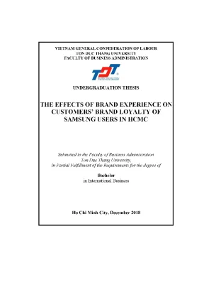 Undergraduation thesis the effects of brand experience on customers brand loyalty of samsung users in hcmc