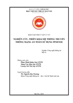 Pfsense nghiên cứu triển khai hệ thống truyền thông mạng an toàn sử dụng pfsense