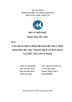 Ứng dụng phần mềm orange để thực hiện khai phá dữ liệu trong dịch vụ bán hàng tại siêu thị lotte mart