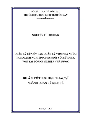 Quản lý của ủy ban quản lý vốn nhà nước tại doanh nghiệp cmsc đối với sử dụng vốn tại doanh nghiệp nhà nước