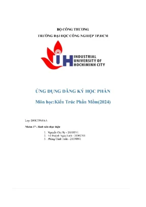 Ứng dụng đăng ký học phần môn học kiến trúc phần mềm2024