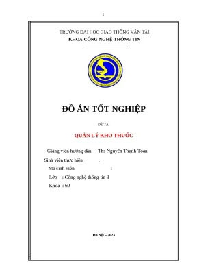 Đồ án tốt nghiệp đề tài quản lý kho thuốc