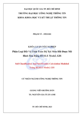 Khóa luận tốt nghiệp công nghệ thông tin phân loại đất và tính toán độ xói mòn đất được mô hình hóa bằng rusle model gis