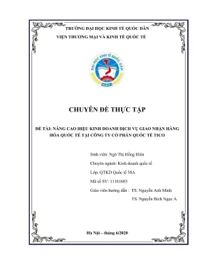 Chuyên đề thực tập nâng cao hiệu quả kinh doanh dịch vụ giao nhận hàng hóa quốc tế tại công ty cổ phần quốc tế tico