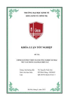 Khóa luận tốt nghiệp chính sách phát triển ngành công nghiệp âm nhạc việt nam trong giai đoạn hiện nay