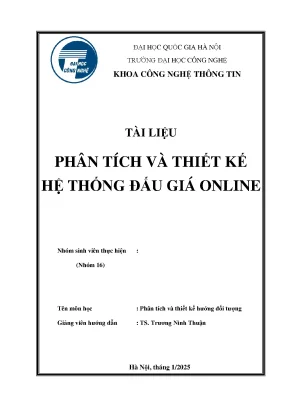 Phân tích thiết kế hướng đối tượng hệ thống đấu giá online