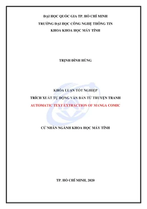 Khóa luận tốt nghiệp khoa học máy tính trích xuất tự động văn bản tiếng nhật từ truyện tranh nhật bản