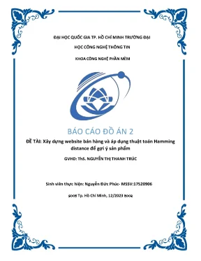 Đồ án 2 xây dựng website bán hàng và áp dụng thuật toán hamming distance để gợi ý sản phẩm