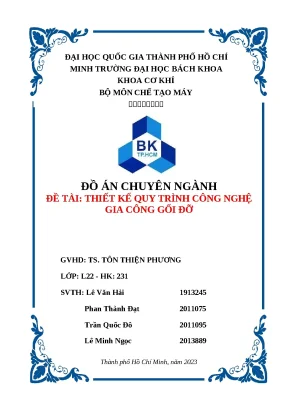 Đồ án chuyên ngành đề tài thiết kế quy trình công nghệ gia công gối đỡ