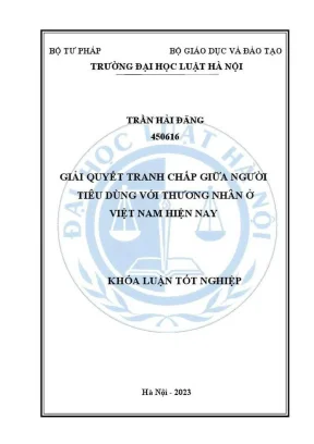 Khóa luận tốt nghiệp gải quyết tranh chấp giữa người tiêu dùng với thương nhân ở việt nam hiện nay