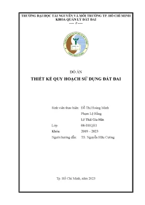 Đồ án thiết kế quy hoạch sử dụng đất đai