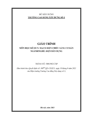 Giáo trình mạch điện chiếu sáng cơ bản ngành điện dân dụng trung cấp trường cao đẳng xây dựng số 1