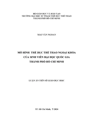 Mô hình thể dục thể thao ngoại khóa của sinh viên đại học quốc gia thành phố hồ chí minh