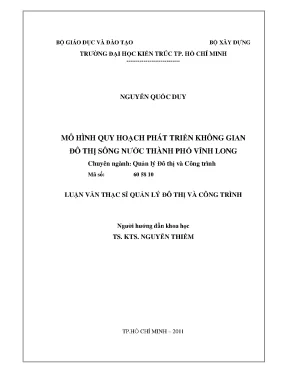 Lvts 2011 mô hình quy hoạch phát triển không gian đô thị sông nước thành phố vĩnh long