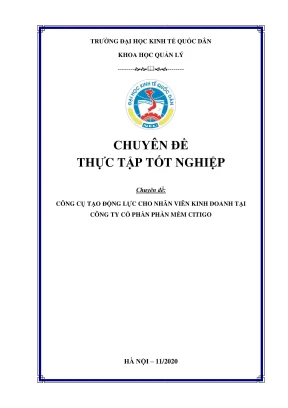 Chuyên đề thực tập tốt nghiệp công tác tạo động lực cho nhân viên kinh doanh tại công ty cổ phần phần mềm citigo