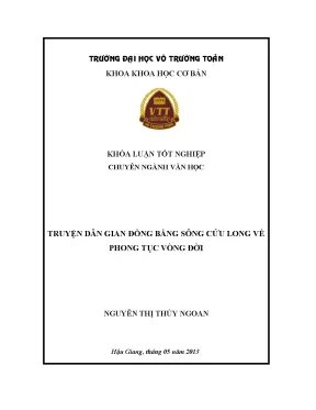 Khóa luận tốt nghiệp văn học truyện dân gian đồng bằng sông cửu long về phong tục vòng đời