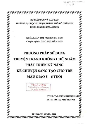 Khóa luận tốt nghiệp giáo dục mầm non phương pháp sử dụng truyện tranh không chữ nhằm phát huy kỹ năng kể chuyện sáng tạo cho trẻ mẫu giáo 5 6 tuổi