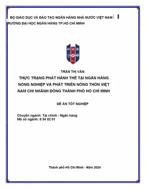 Thực trạng phát hành thẻ tại ngân hàng nông nghiệp và phát triển nông thôn việt nam chi nhánh đông thành phố hồ chí minh