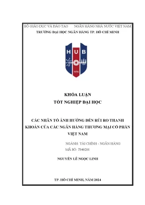 Các nhân tố ảnh hưởng đến rủi ro thanh khoản của các ngân hàng thương mại cổ phần việt nam