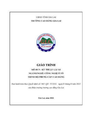 Giáo trình kỹ thuật lái xe nghề công nghệ ô tô cao đẳng trung cấp