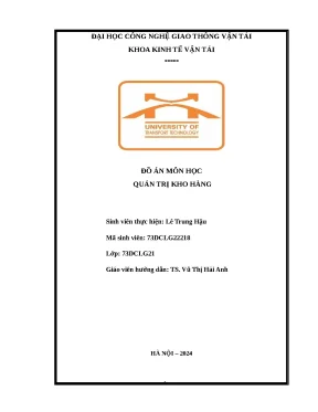 Đồ án môn học quản trị kho hàng