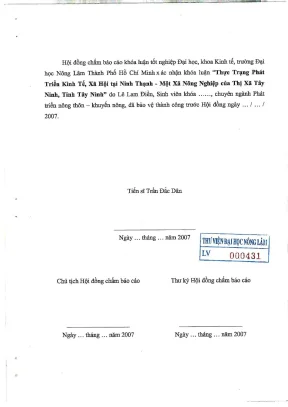 Khóa luận tốt nghiệp phát triển nông thôn thực trạng phát triển kinh tế xã hội tại ninh thạnh một xã nông nghiệp của của thị xã tây ninh tỉnh tây ninh