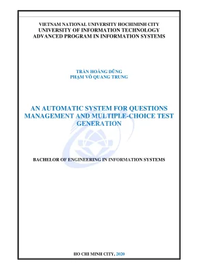 Khóa luận tốt nghiệp an automatic system for questions management and multiple choice test generation