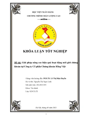 Giải pháp nâng cao hiệu quả hoạt động môi giới chứng khoán tại công ty cổ phần chứng khoán rồng việt