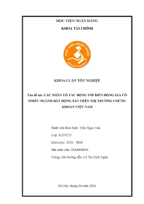 Các nhân tố tác động tới biến động giá cổ phiếu ngành bất động sản trên thị trường chứng khoán việt nam