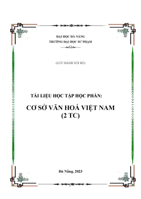 Tài liệu học tập học phần cơ sở văn hoá việt nam 2 tc