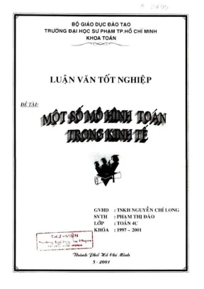 Khóa luận tốt nghiệp toán tin một số mô hình toán học trong kinh tế