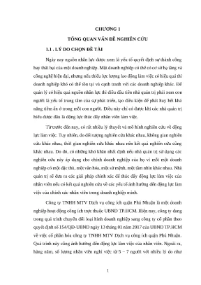 Luận văn ths qtkd các yếu tố ảnh hưởng đến động lực làm việc của nhân viên tại công ty tnhh mtv dịch vụ công ích quận phú nhuận tp hồ chí minh