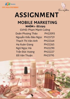 Assignment mobile marketing tên thương hiệu tiệm mỹ phẩm