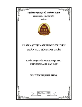 Khóa luận tốt nghiệp văn học nhân vật tự vấn trong truyện ngắn nguyễn minh châu