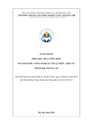 Giáo trình đo lường điện nghề công nghệ kỹ thuật điện điện tử trung cấp