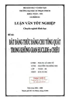 Khóa luận tốt nghiệp toán tin bất đẳng thức đẳng chu tổng quát trong không gian euclide n chiều