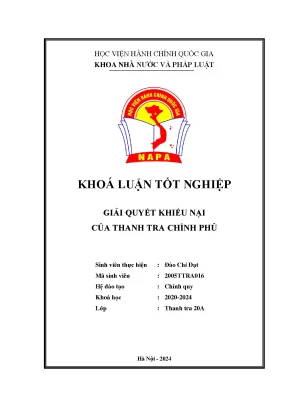 Giải quyết khiếu nại của thanh tra chính phủ